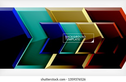 Abstract glossy techno arrows background, vector illustration