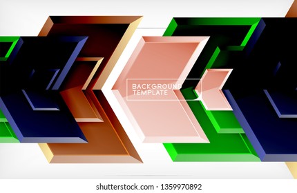 Abstract glossy techno arrows background, vector illustration