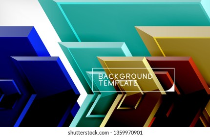 Abstract glossy techno arrows background, vector illustration