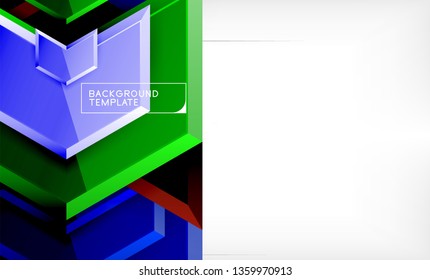 Abstract glossy techno arrows background, vector illustration