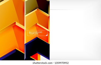 Abstract glossy techno arrows background, vector illustration