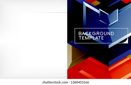 Abstract glossy techno arrows background, vector illustration