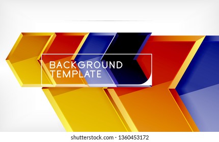 Abstract glossy techno arrows background, vector illustration