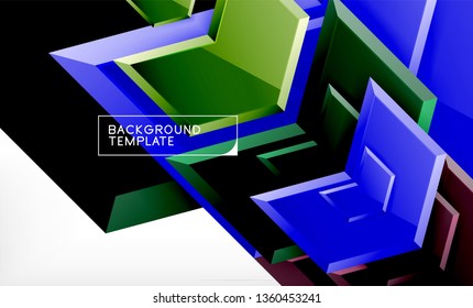 Abstract glossy techno arrows background, vector illustration
