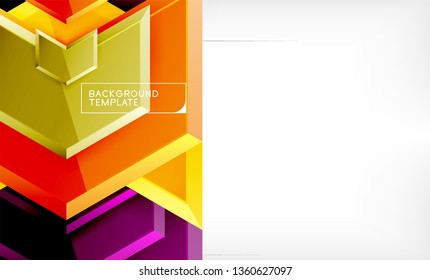 Abstract glossy techno arrows background, vector illustration