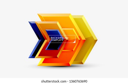 Abstract glossy techno arrows background, vector illustration