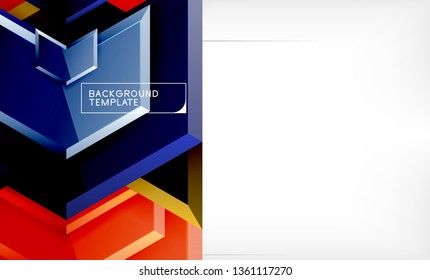 Abstract glossy techno arrows background, vector illustration
