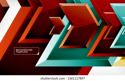 Abstract glossy techno arrows background, vector illustration