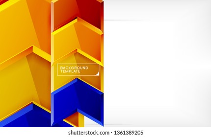 Abstract glossy techno arrows background, vector illustration