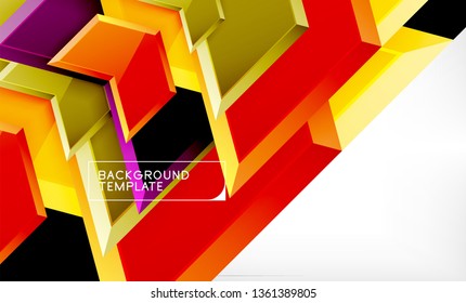 Abstract glossy techno arrows background, vector illustration