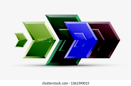 Abstrakter, glänzender Techno-Pfeile, Hintergrund, Vektorgrafik