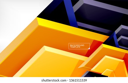 Abstract glossy techno arrows background, vector illustration