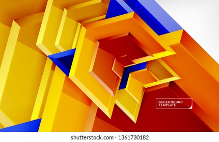 Abstract glossy techno arrows background, vector illustration