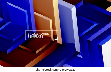 Abstract glossy techno arrows background, vector illustration