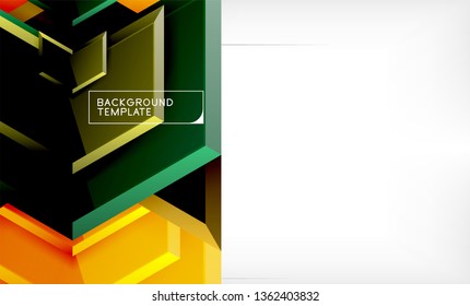 Abstract glossy techno arrows background, vector illustration