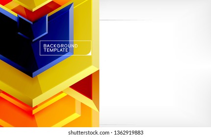Abstract glossy techno arrows background, vector illustration