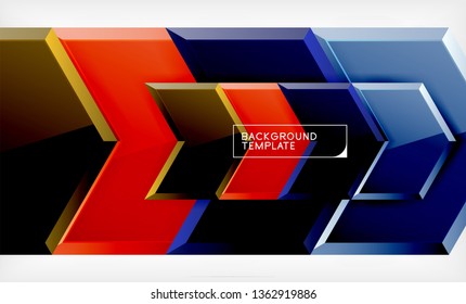 Fondo de las flechas tecno brillante abstractas, ilustración vectorial