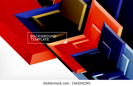 Abstract glossy techno arrows background, vector illustration