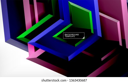 Abstract glossy techno arrows background, vector illustration