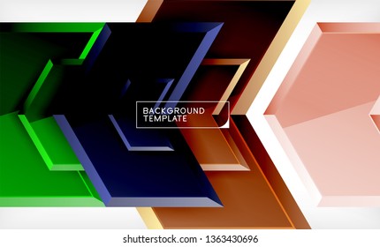Abstract glossy techno arrows background, vector illustration