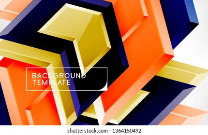 Abstract glossy techno arrows background, vector illustration