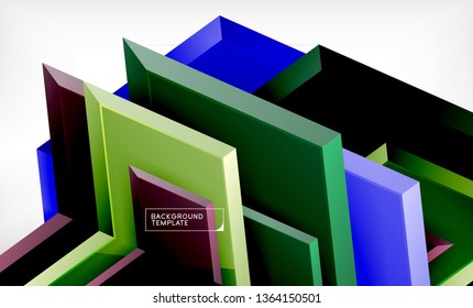 Abstract glossy techno arrows background, vector illustration
