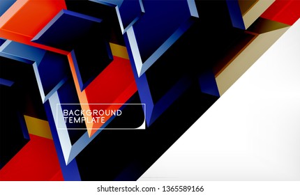 Fondo de las flechas tecno brillante abstractas, ilustración vectorial
