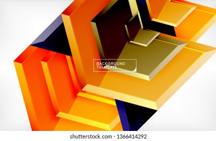 Abstract glossy techno arrows background, vector illustration