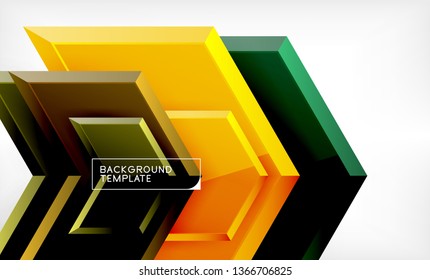 Abstract glossy techno arrows background, vector illustration