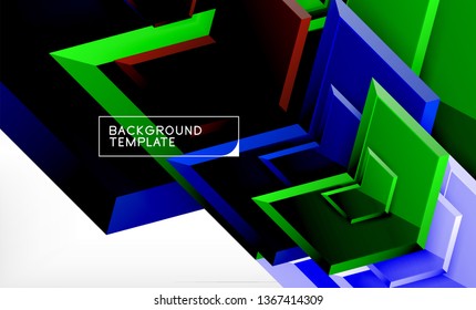 Abstract glossy techno arrows background, vector illustration
