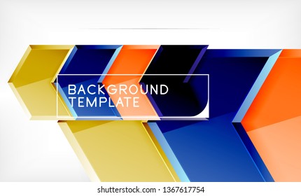 Abstract glossy techno arrows background, vector illustration