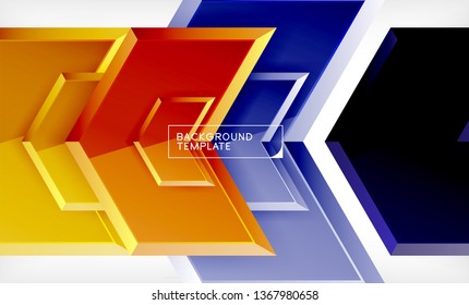 Abstract glossy techno arrows background, vector illustration