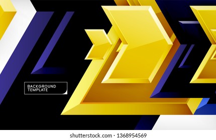 Fondo de las flechas tecno brillante abstractas, ilustración vectorial