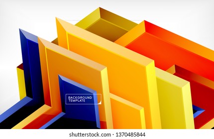 Abstract glossy techno arrows background, vector illustration