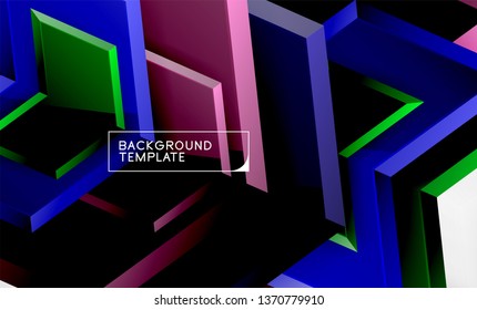 Abstract glossy techno arrows background, vector illustration