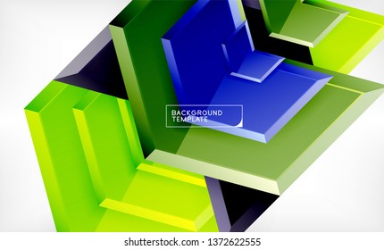Abstract glossy techno arrows background, vector illustration