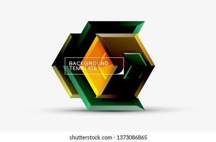 Abstract glossy techno arrows background, vector illustration