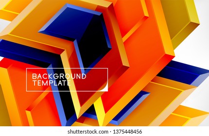 Abstract glossy techno arrows background, vector illustration