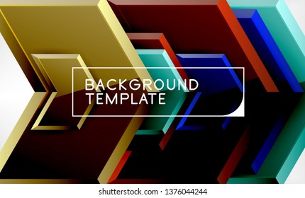 Abstract glossy techno arrows background, vector illustration