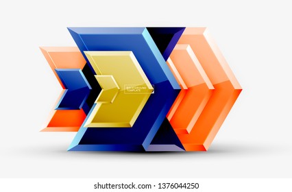 Fondo de las flechas tecno brillante abstractas, ilustración vectorial
