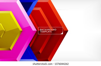 Abstract glossy techno arrows background, vector illustration