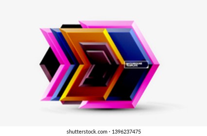 Fondo de las flechas tecno brillante abstractas, ilustración vectorial