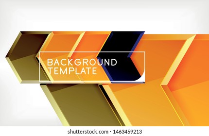 Abstract glossy techno arrows background, vector illustration