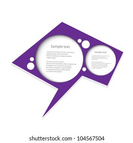 Abstract glossy violet speech bubble. Vector illustration