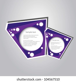 Abstract glossy violet speech bubble. Vector illustration