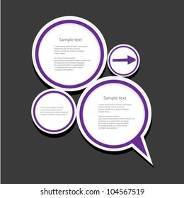 Abstract glossy violet speech bubble. Vector illustration