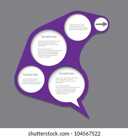Abstract glossy violet speech bubble. Vector illustration