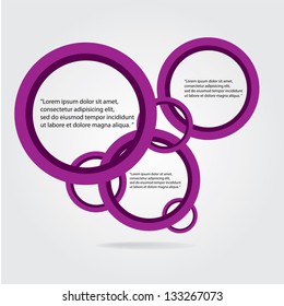 Abstract glossy violet speech bubble. Vector abstract background. Violet brochure template. Circle design background.
