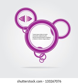 Abstract glossy violet speech bubble. Vector abstract background. Violet brochure template. Circle design background.