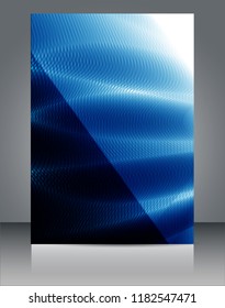 Abstract glossy wavy lines minimal concept background. Vertical A4 page size brochure & flyer cover template.